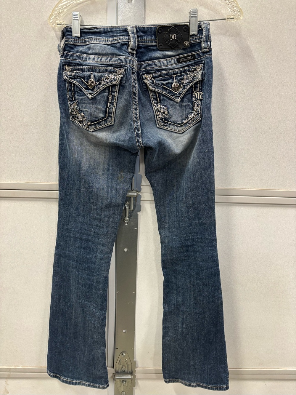 Miss Me Girls' Blue Faded Bootcut Jeans - Picture 4 of 4